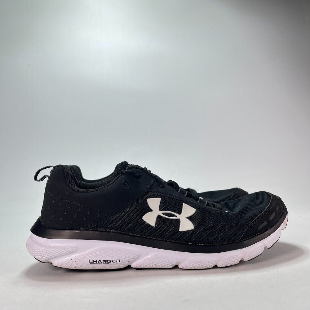 Under Armour Charged Assert 8 Black White Running Shoes 3021952-001 Mens Sz 11.5